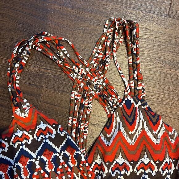 Pink Rose Maxi printed Dress, padded bra,elastic under bra area so extended more - Picture 3 of 7